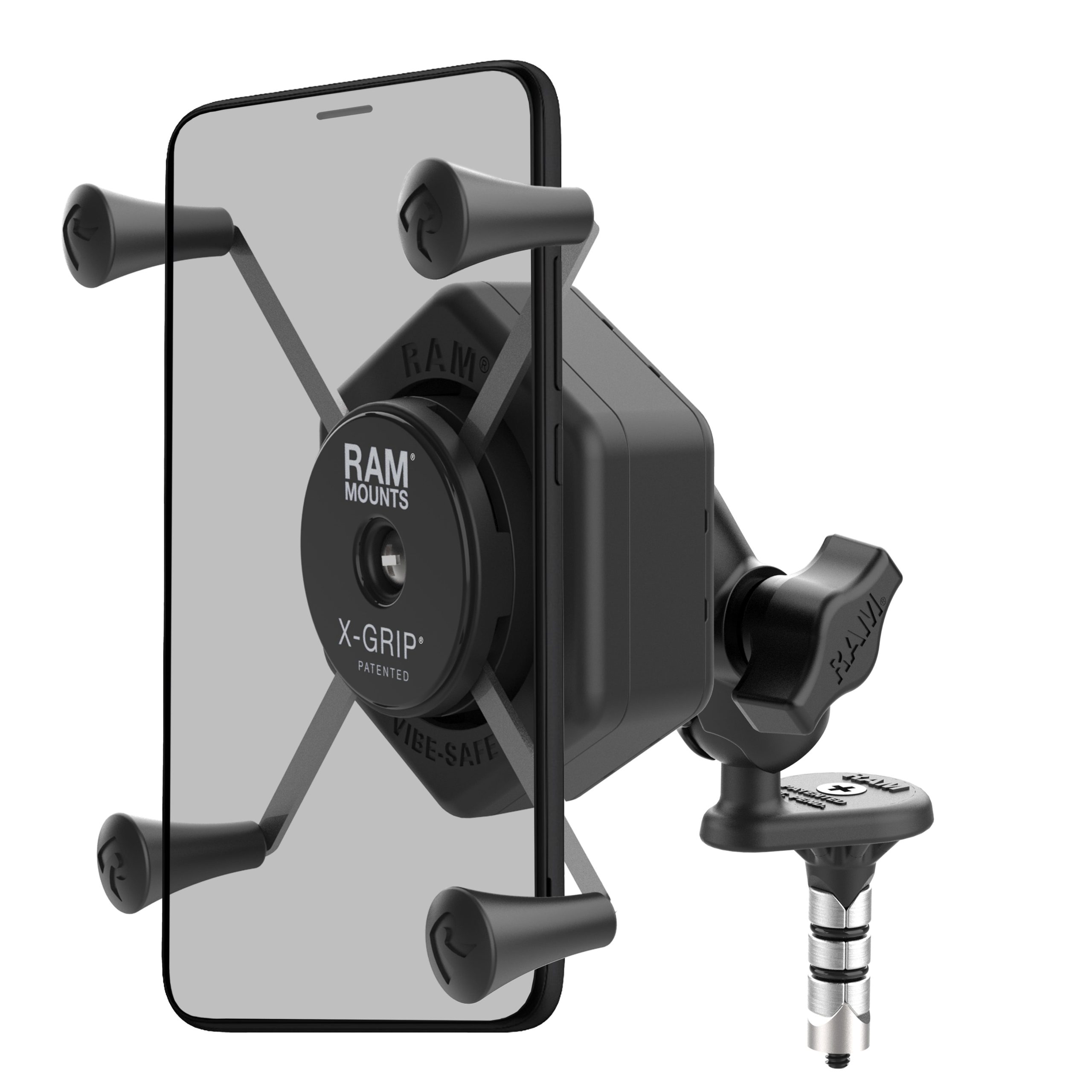 UNPKD RAM STEM Mount Mount Short Arm & RAM X-GRIP，带VIBE-SAFE