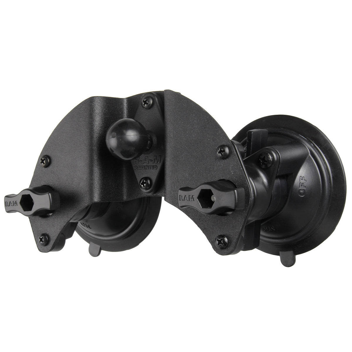 RAM® Twist-Lock™双枢轴吸盘底座，带球