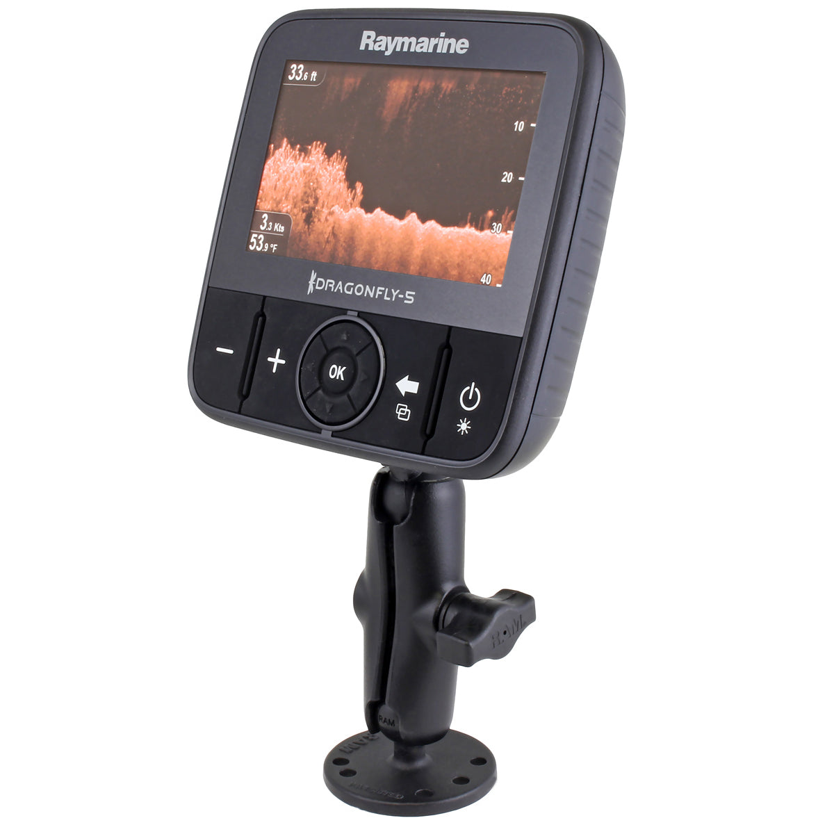 Raymarine Dragonfly的RAM®钻制双球支架+更多