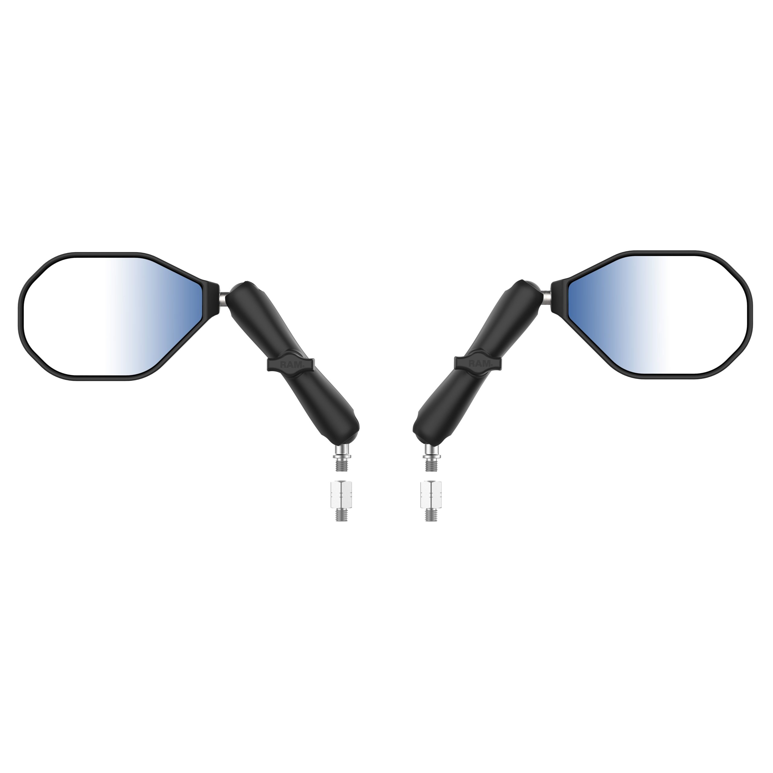 RAM® Tough-Mirror™套件，带M10-1.25底座+ M10-1.5适配器-长臂