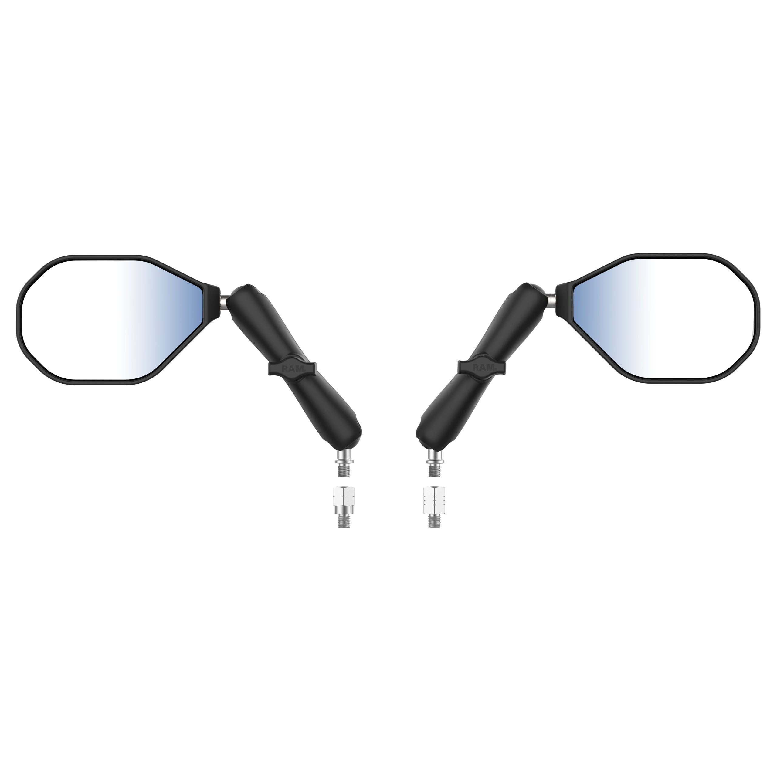 RAM® Tough-Mirror™套件，带M10-1.25底座+反向适配器-长臂