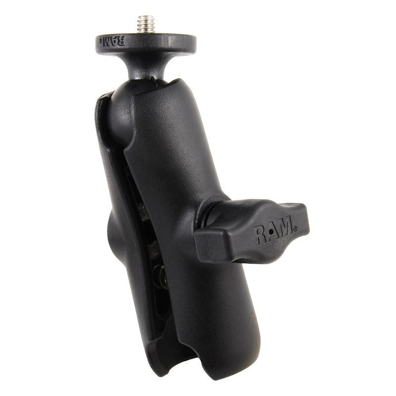 RAM®双插座臂，带1/4英寸-20动作相机适配器