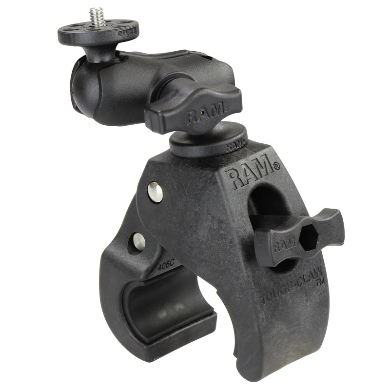 RAM® Tough-Claw™中型夹座，带1/4英寸-20动作相机适配器