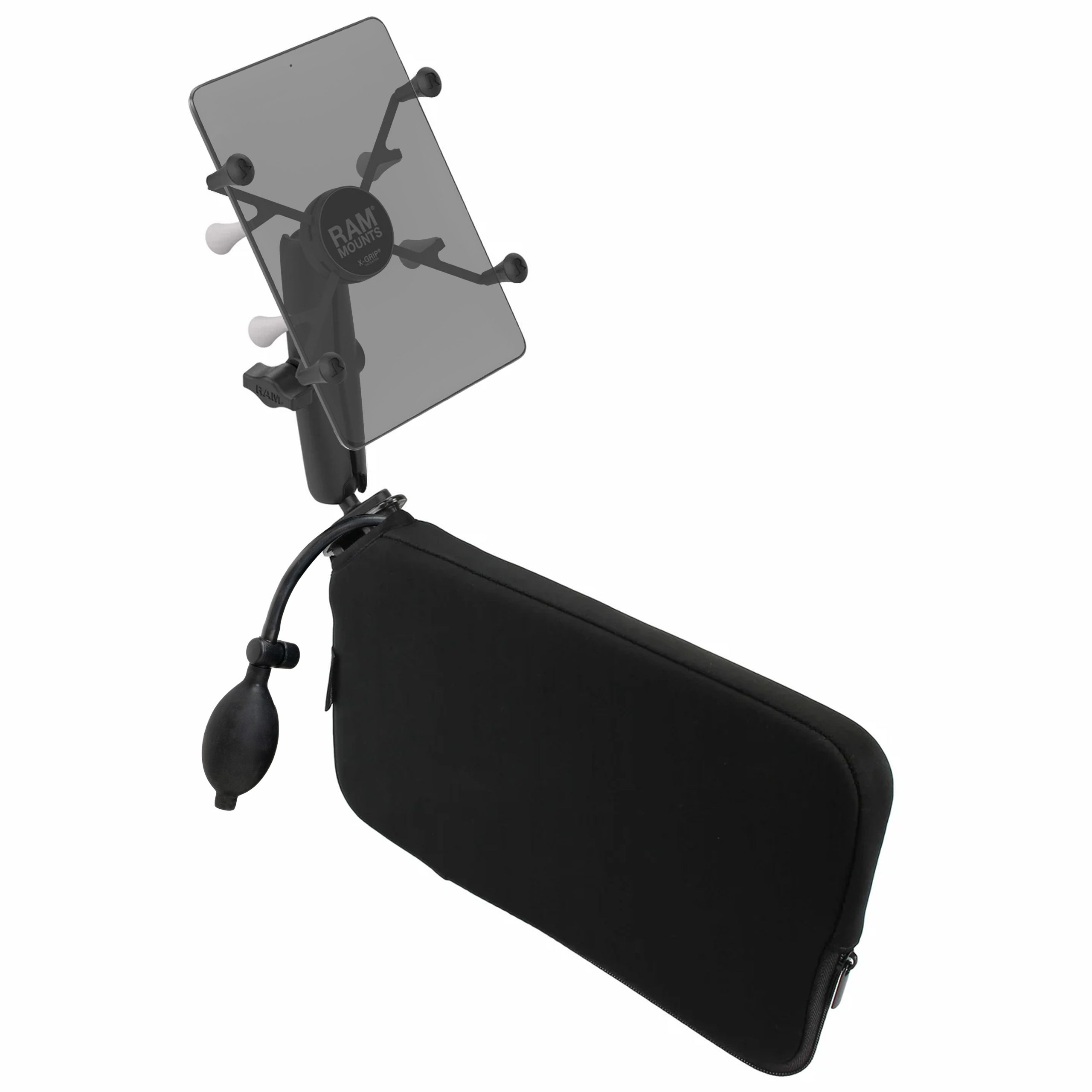 RAM® X-Grip®搭配RAM® Tough-Wedge™和泵，适用于7英寸-8英寸平板电脑-长臂