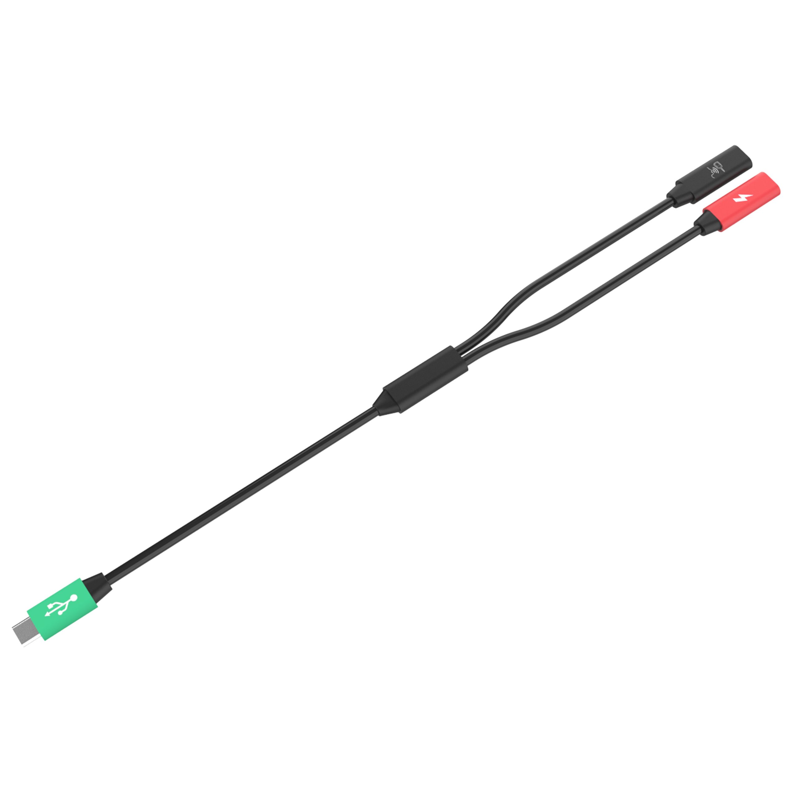 RAM® Y型分体电缆，带1个USB-C公头和2个USB-C母头连接器
