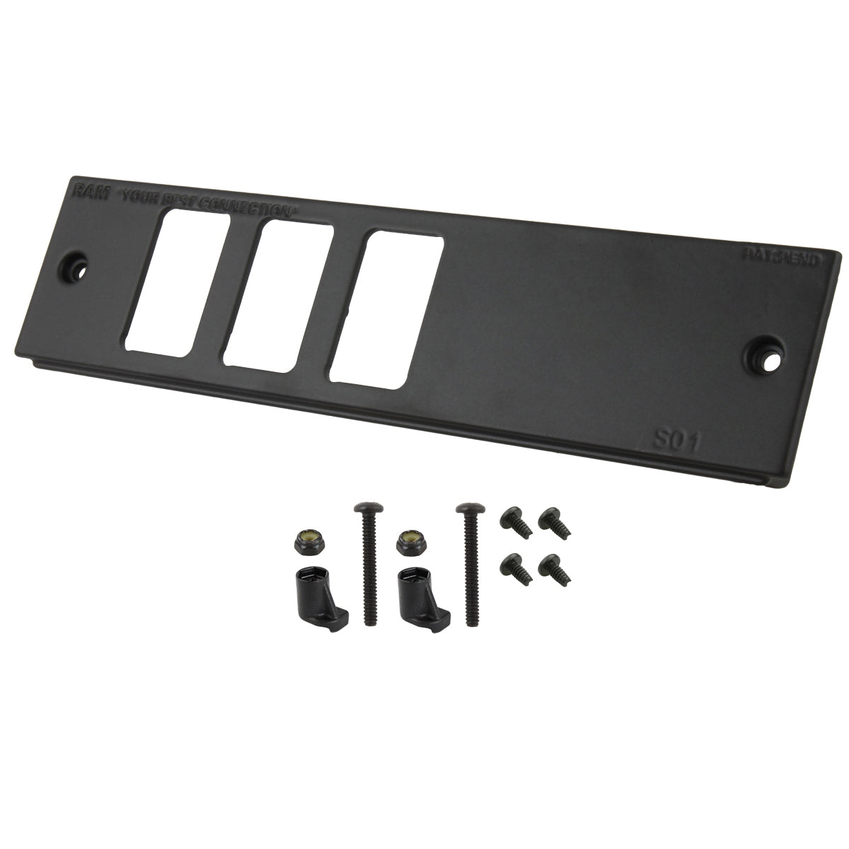 RAM® Tough-Box™ 2英寸面板，带三个交换机端口
