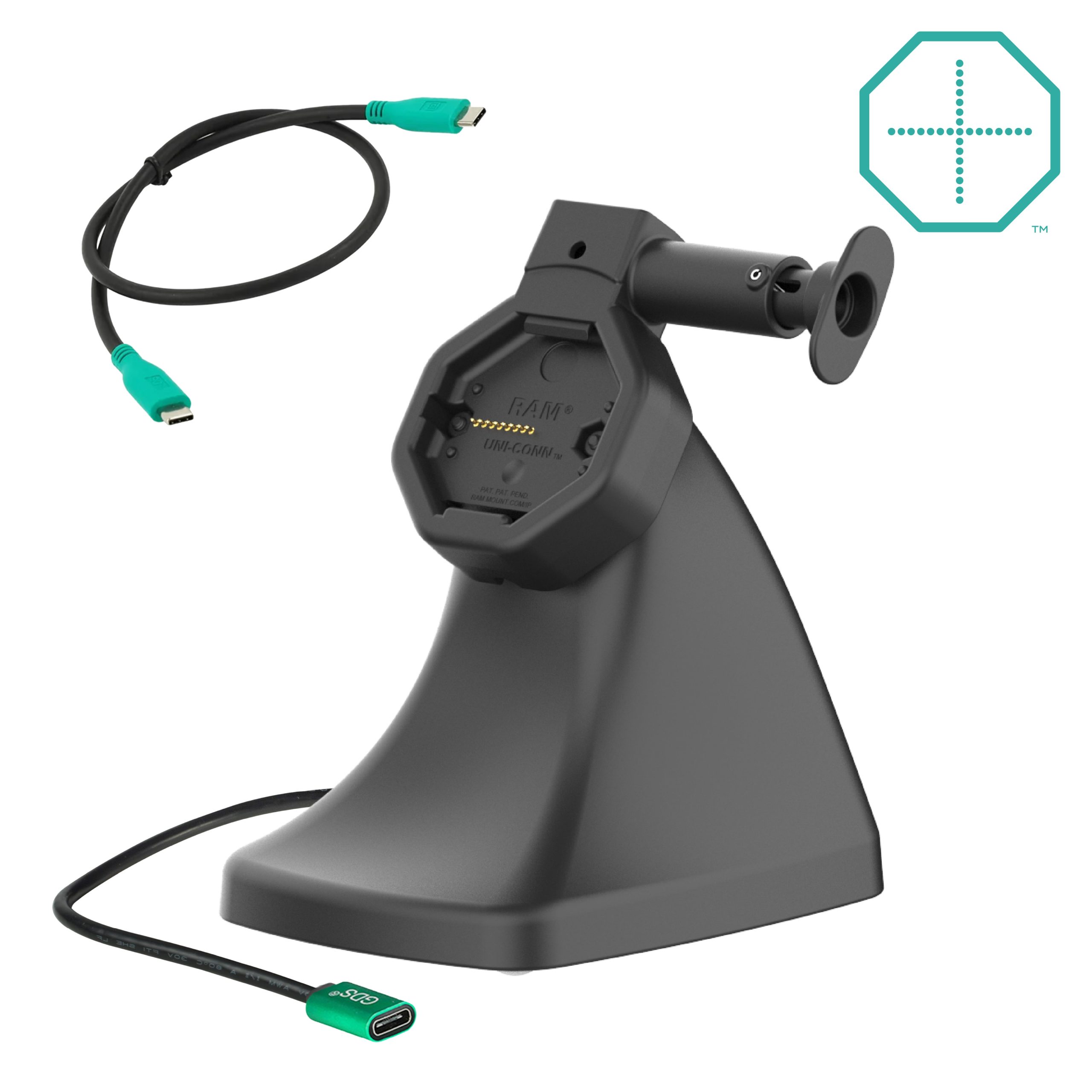 带有释放按钮和USB-C的GDS® Uni-Conn™电动Kiosk Dock