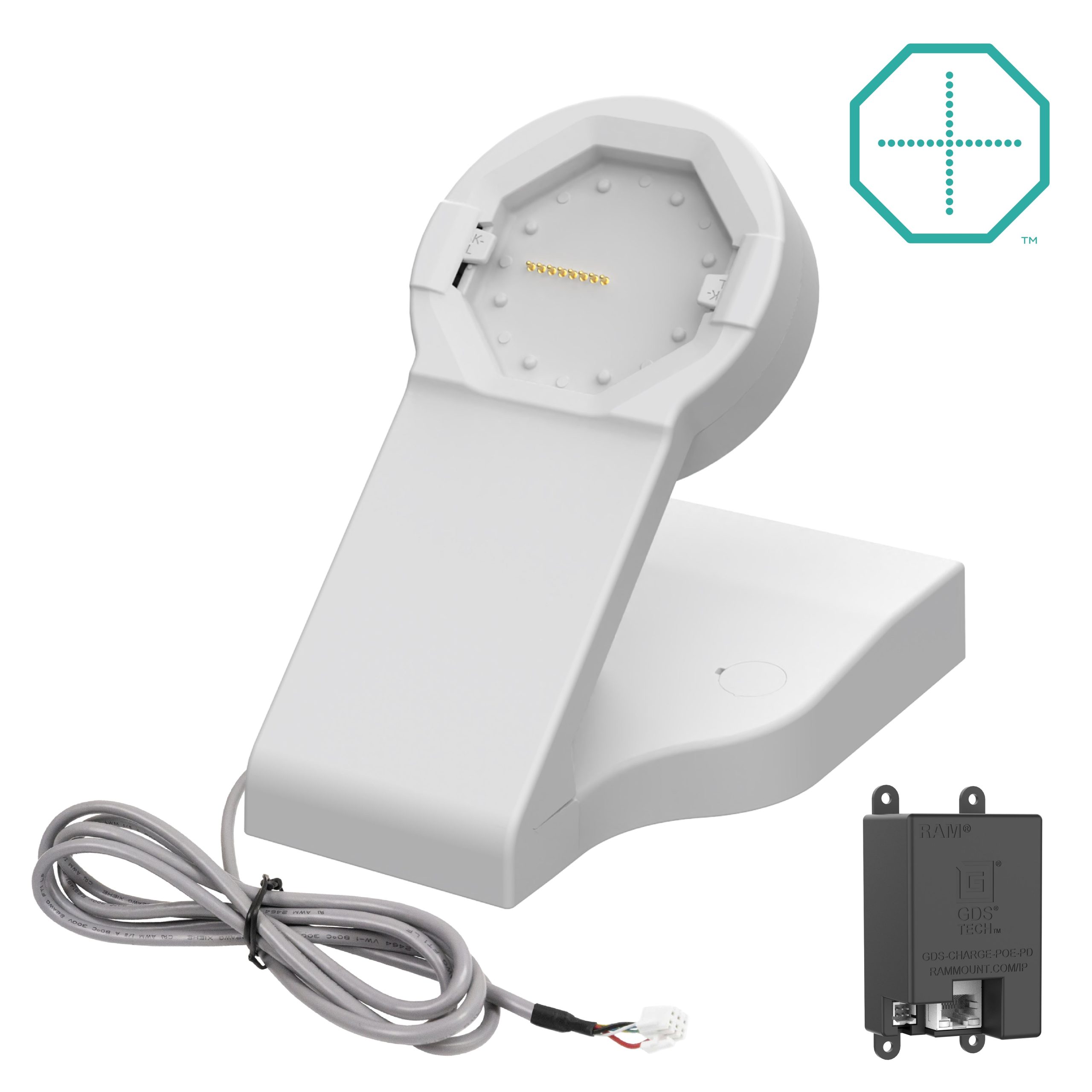 GDS® Uni-Conn™供电台式机底座，带OE-灰色
