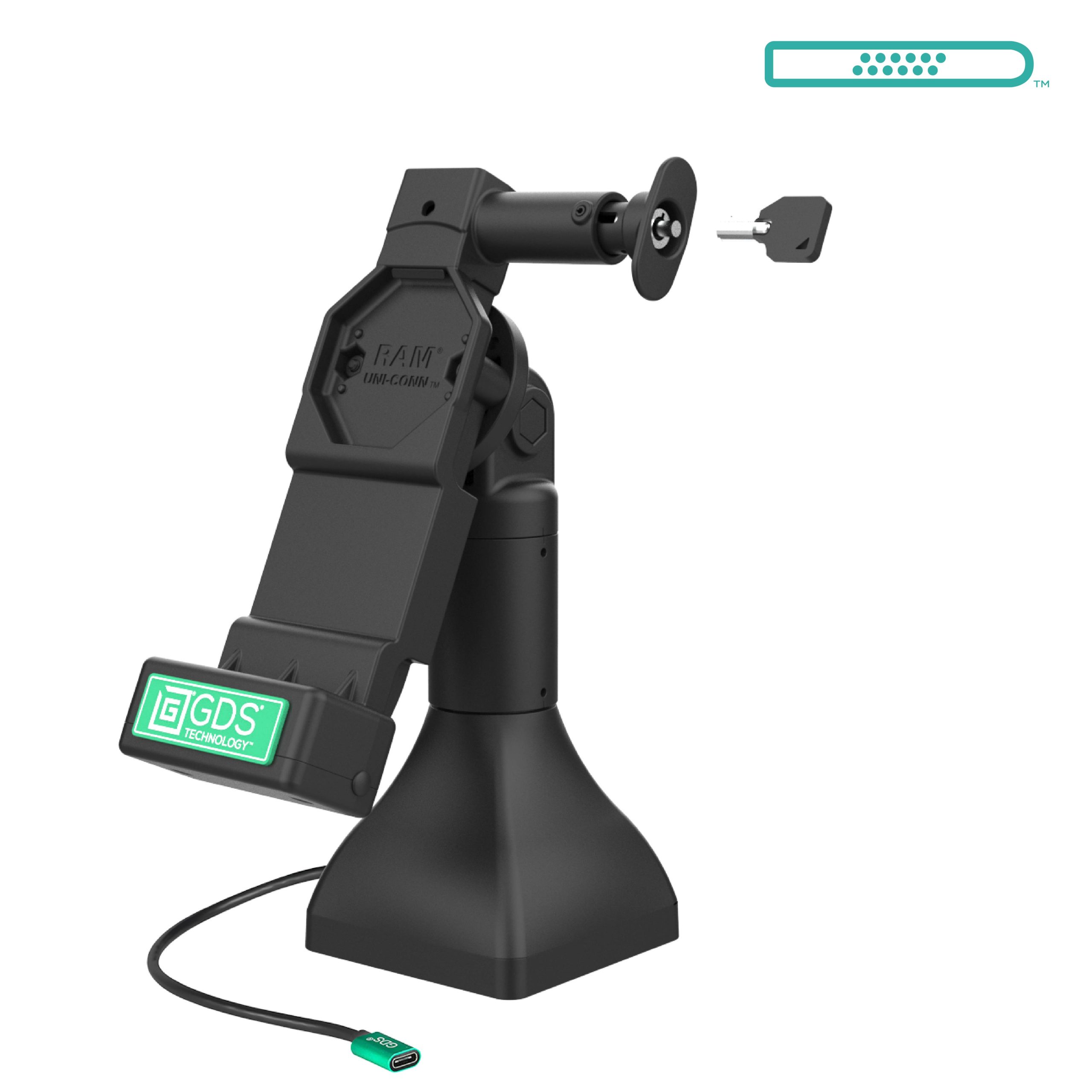 GDS® Uni-Conn™ 7英寸带USB-C的锁定基座底座底座