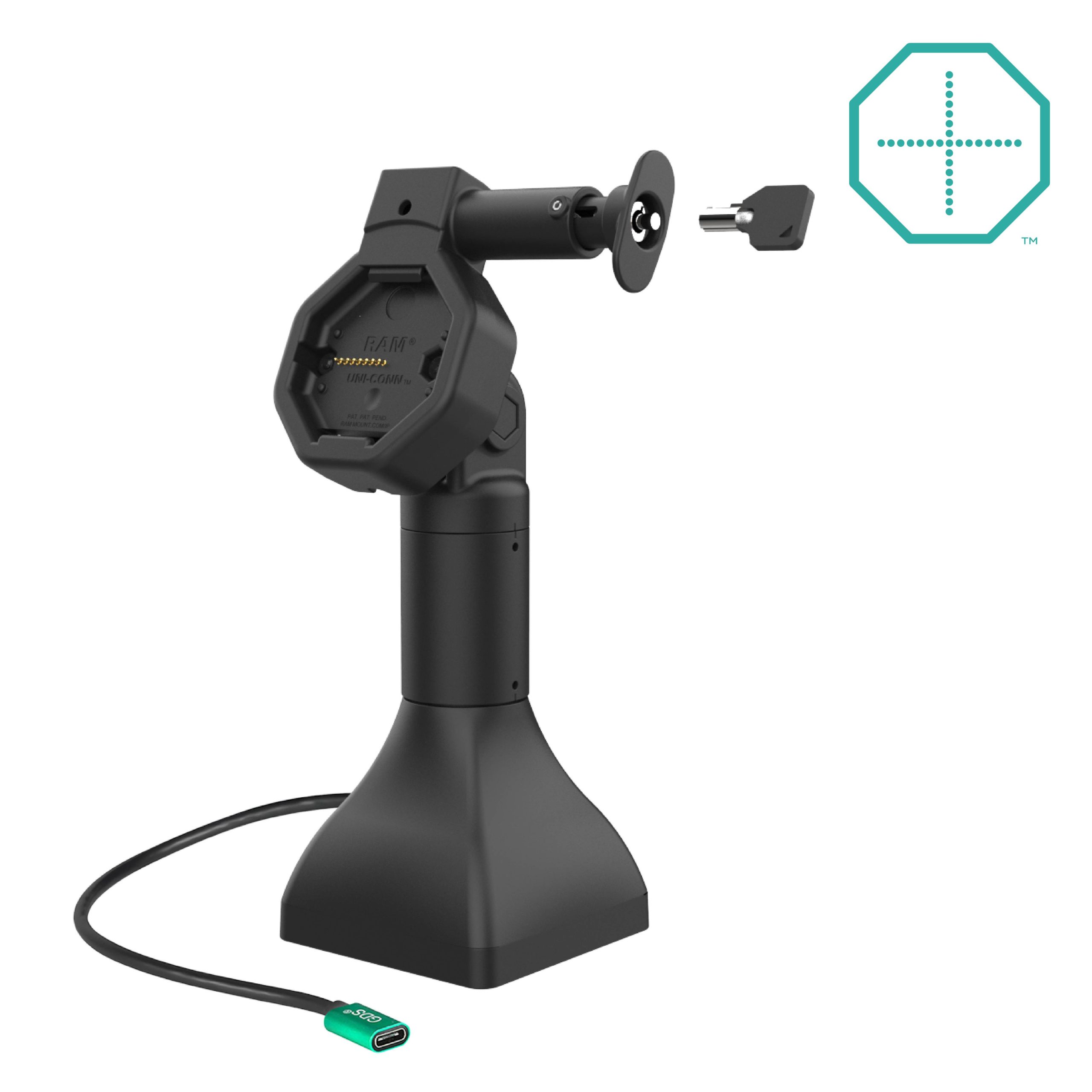 GDS® Uni-Conn™电动7英寸锁定基座底座，带USB-C
