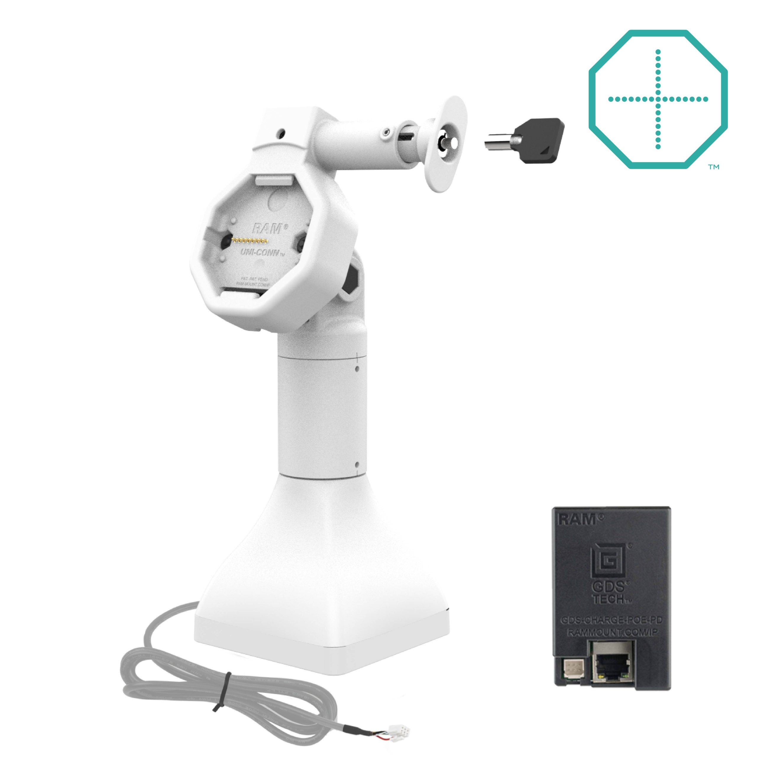 GDS® Uni-Conn™电动7英寸锁定基座底座，带OE-灰色