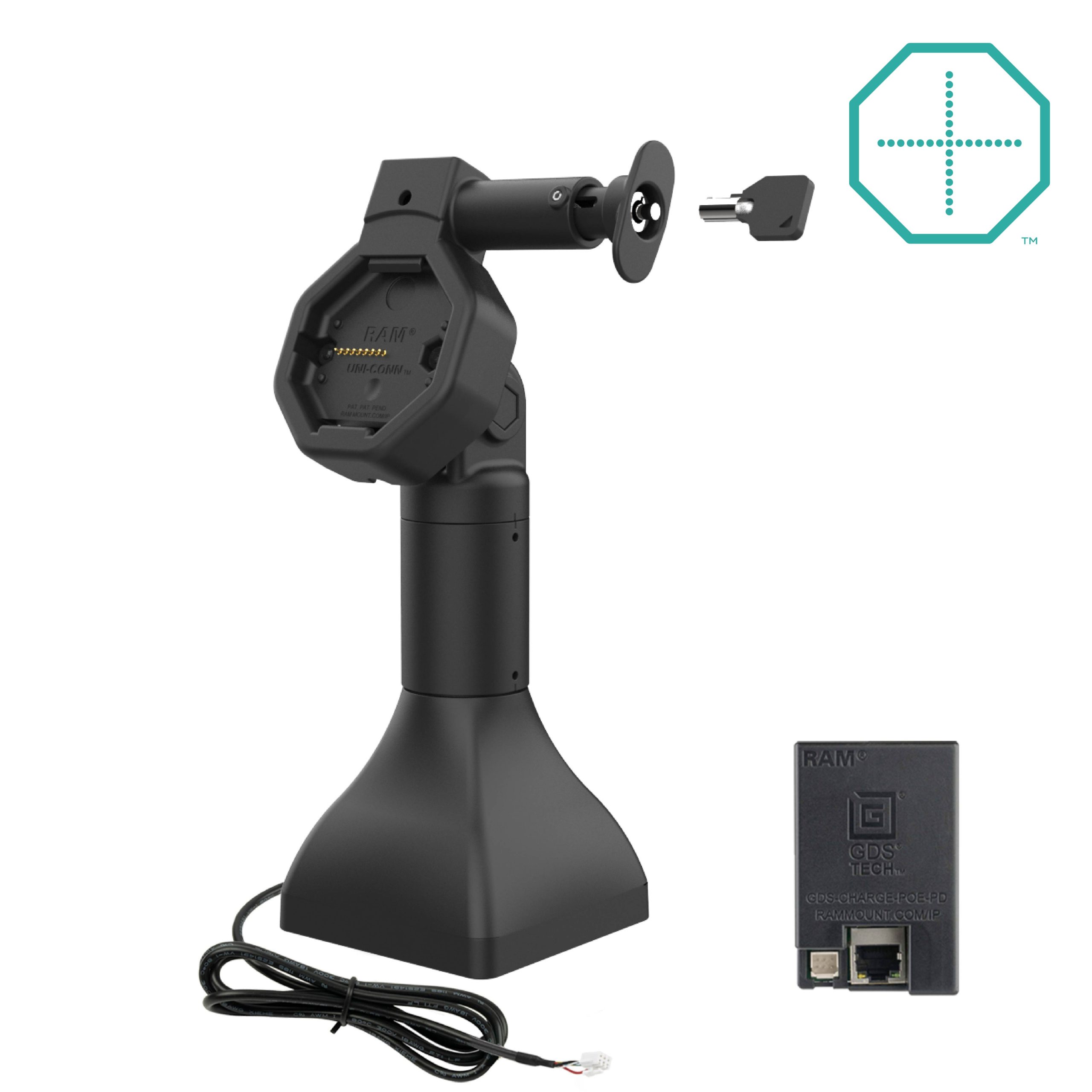 GDS® Uni-Conn™电动7英寸锁定基座底座，带以太网
