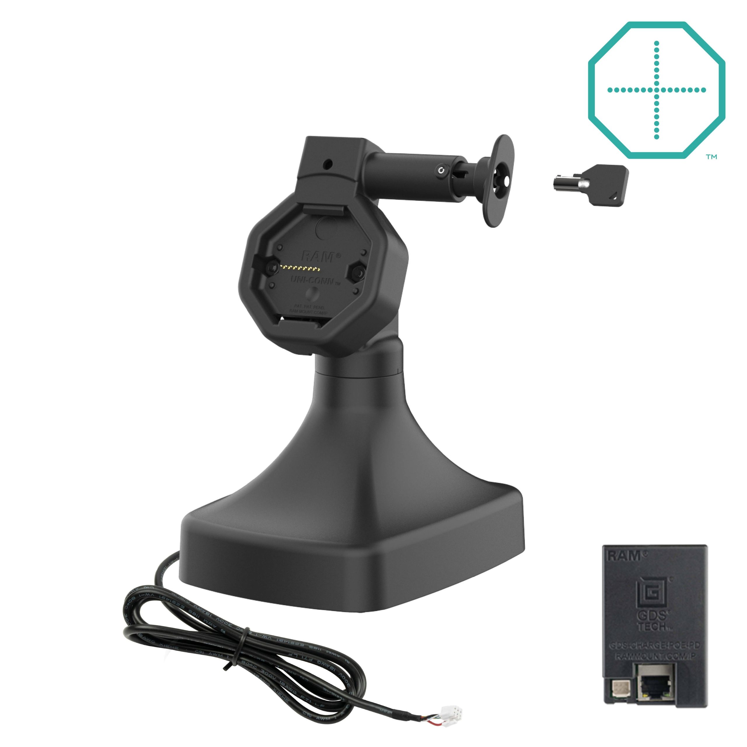 GDS® Uni-Conn™电动锁定按钮和旋转底座，带OE