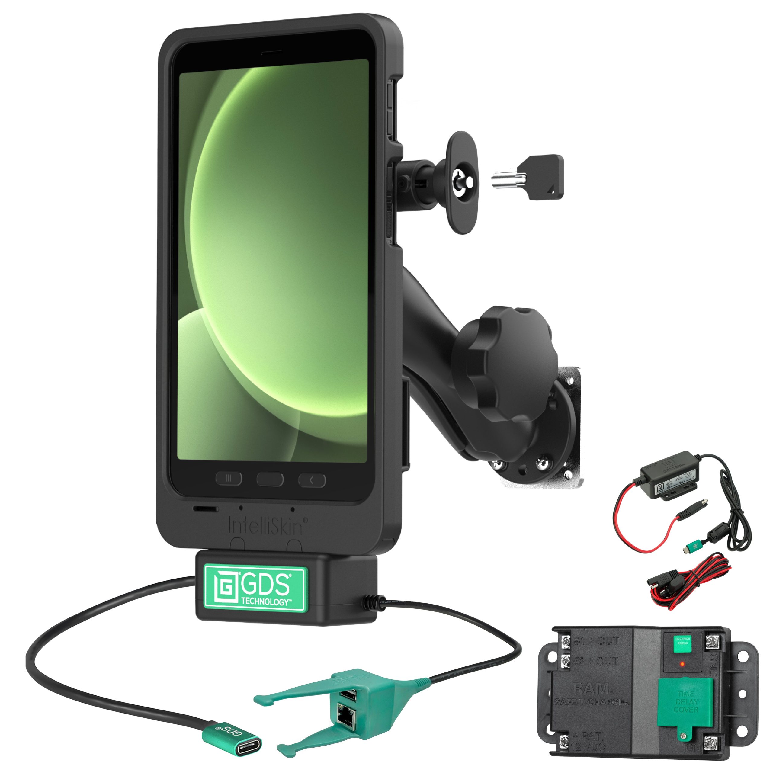 适用于三星Tab Active 5的GDS® Uni-Conn™锁定薄壳™车载套件
