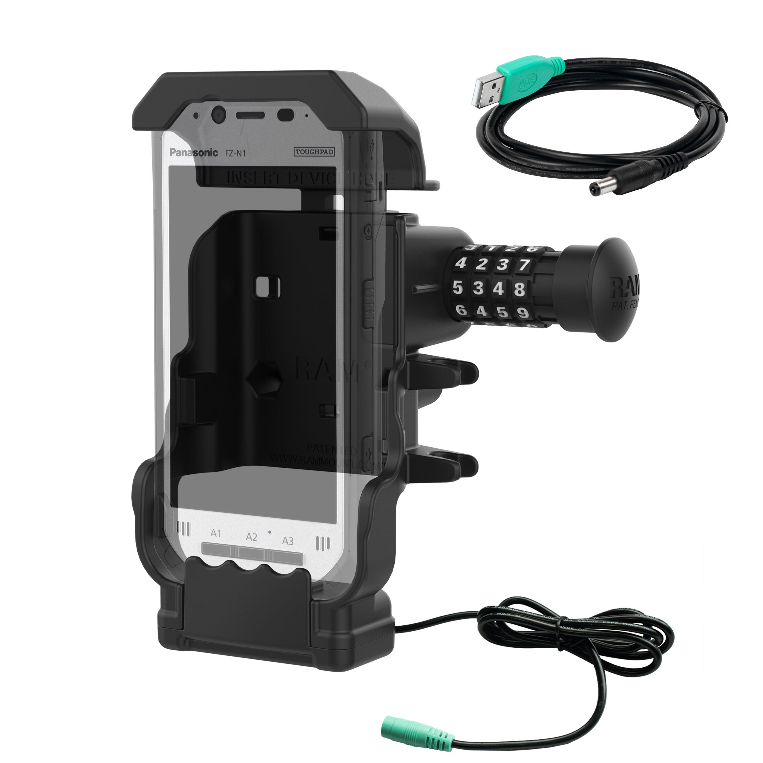 用于Panasonic Toughbook FZ-N1和FZ-F1的RAM®供电组合锁定底座