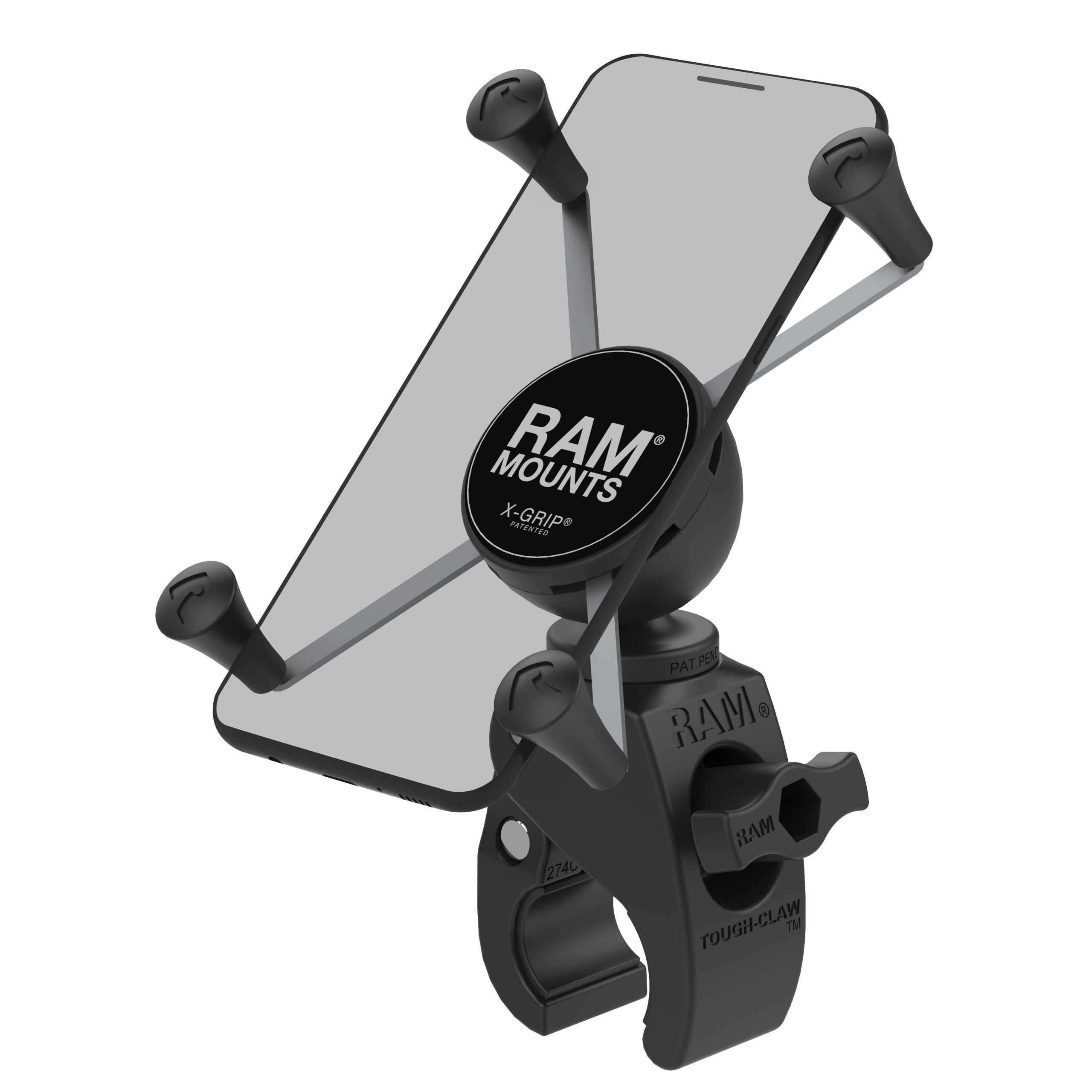 RAM® X-Grip®大型手机支架，配备RAM® Snap-Link™ Tough-Claw™