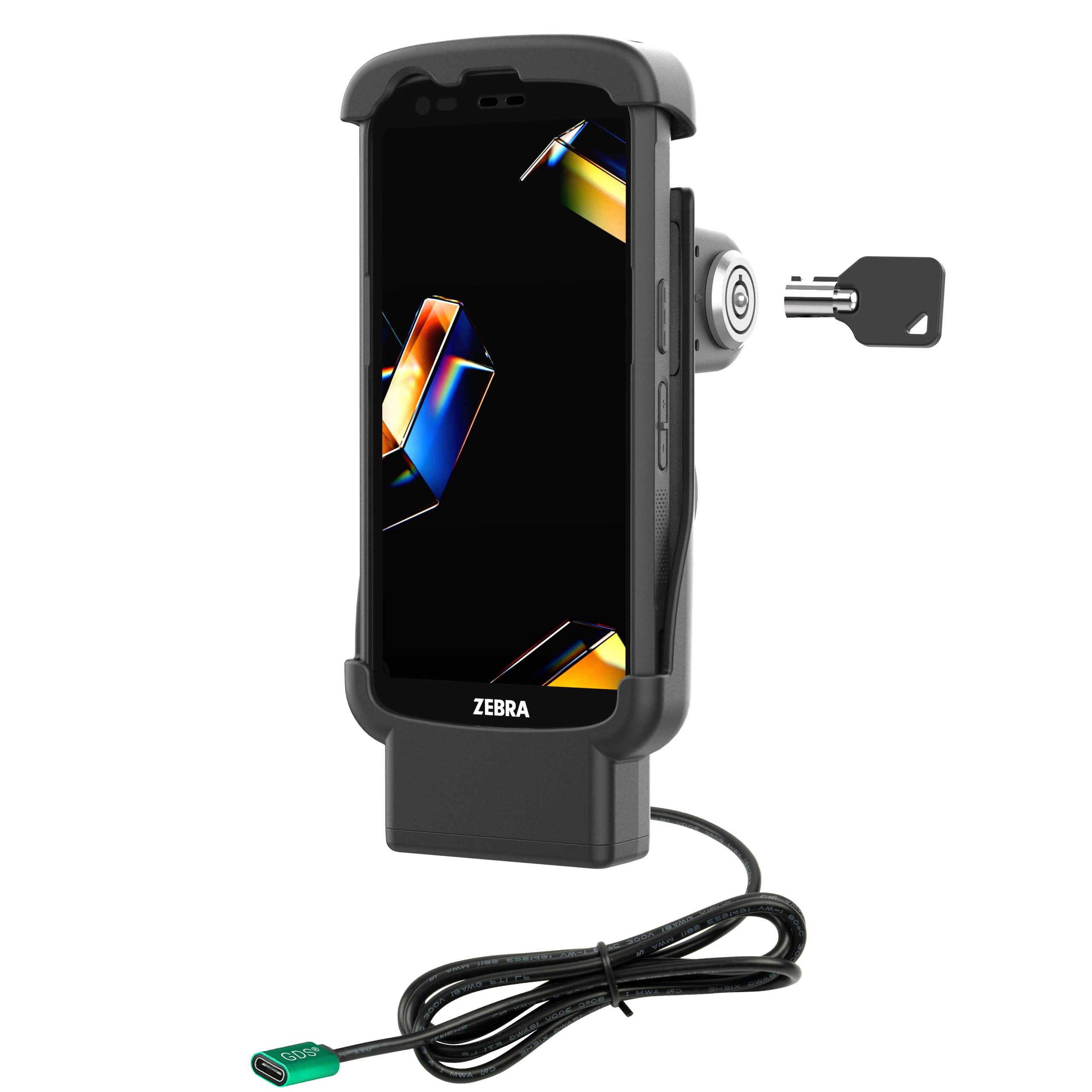 Zebra TC 201和TC 22/TC 27的RAM®锁定USB-C电源坞站，带引导