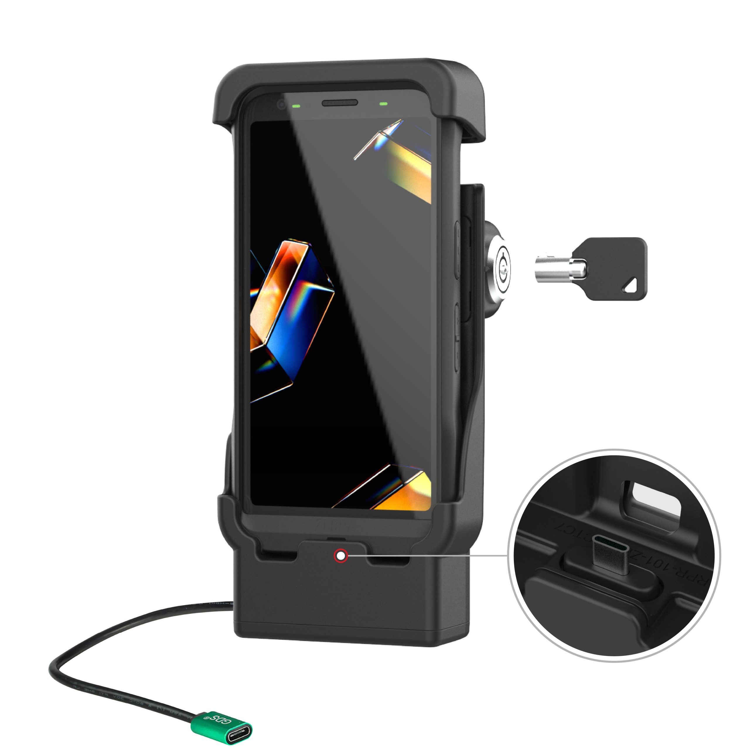 适用于Zebra TC 501的RAM®锁定电动底座，带USB-C