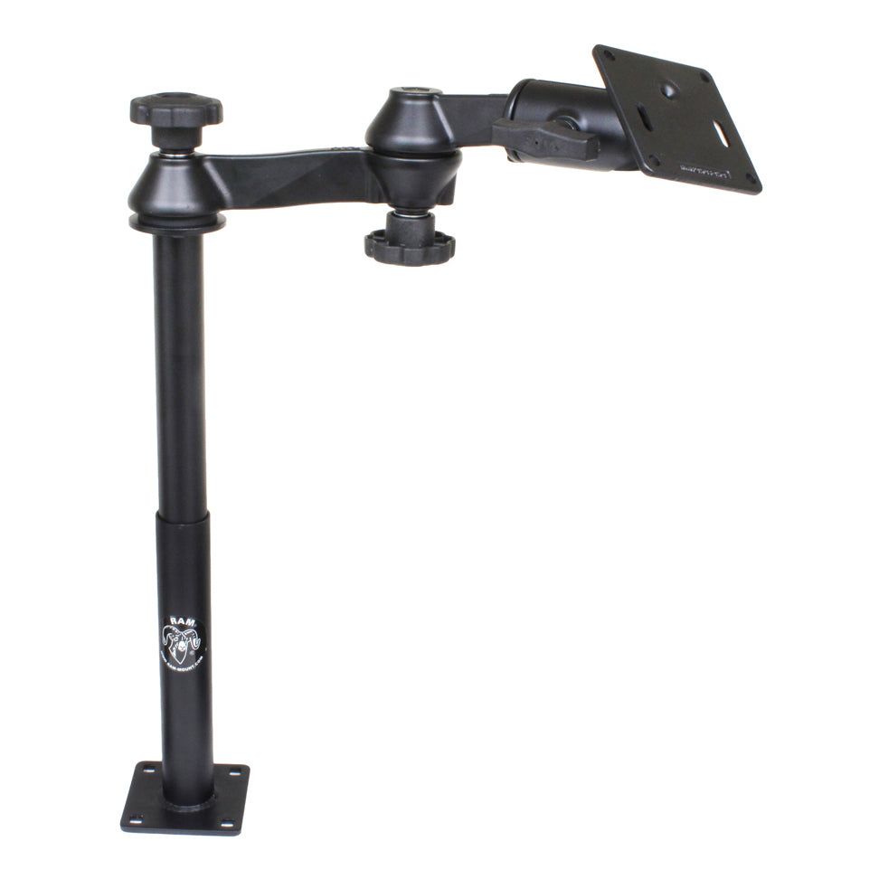 RAM® Tele-Pole™，带12英寸和9英寸杆子、摆臂和75 x75毫米ESA板