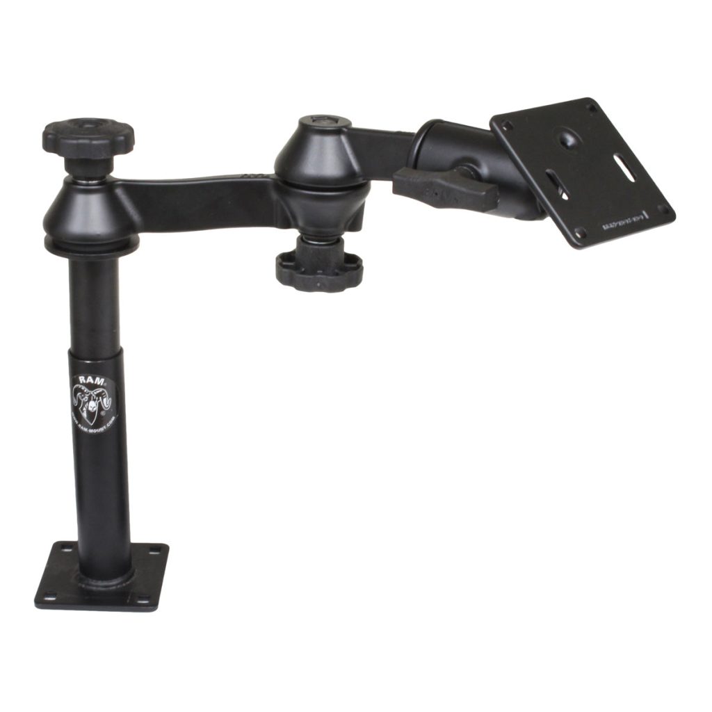RAM® Tele-Pole™，带4英寸和7英寸杆子、摆臂和75 x75毫米ESA板