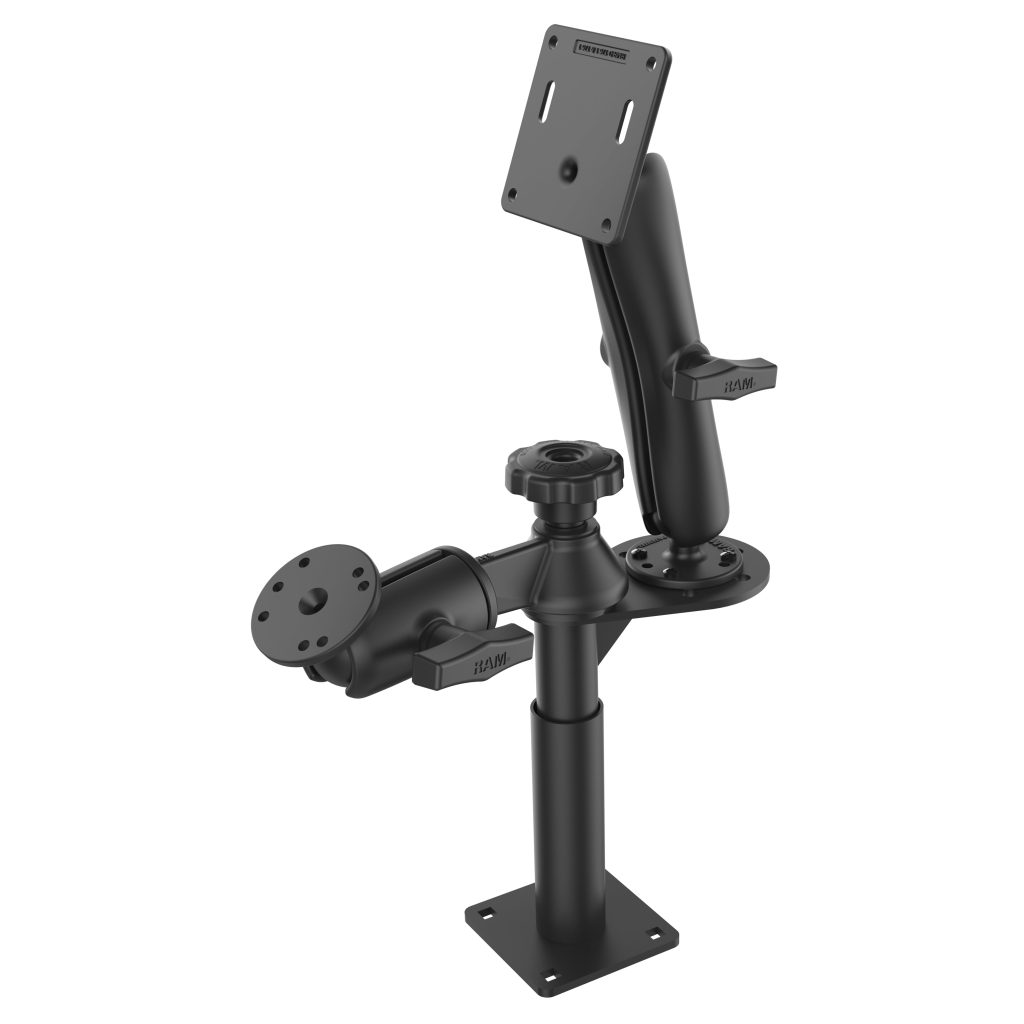 RAM® Tele-Pole™，带4英寸和5英寸极点和双球75 x75毫米ESA底座