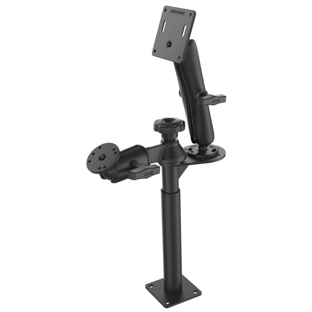 RAM® Tele-Pole™，带8英寸和9英寸极点和双球75 x75毫米ESA底座